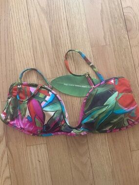 Farm Rio Tropical Floral Bikini Top - Vibrant Multicolor